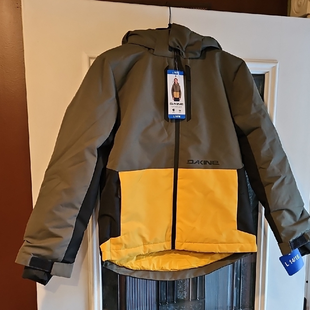 Dakine Kids Puffer Jacket - Yellow and Gray